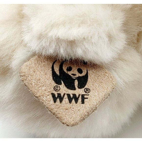 WWF World Wildlife Fund White Panda Bear Plush 1986 8.5" Stuffed Animal Vintage - Picture 4 of 5